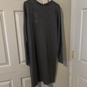 Stylish Charcoal Long Sleeve Dress